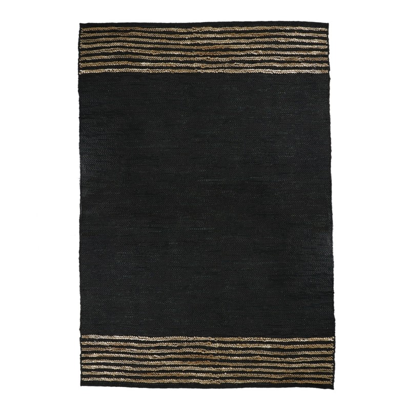 RUG RAW RECYCLED LEATHER AND JUTE